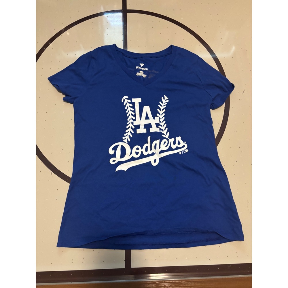 1187 Fanatics LA Dodgers Shohei Ohtani 17 Blue V-Neck Womens Small MLB Tee